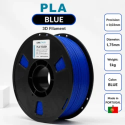 Filamento PLA TOUGH Azul 1,75 mm 1 kg produzido em Portugal