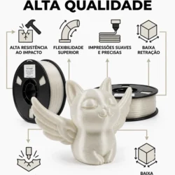 PLA TOUGH Natural com boa adesão entre camadas, baixa retração e acabamento limpo
