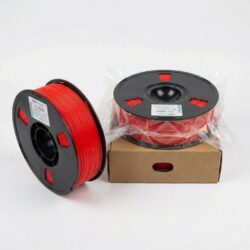 Bobina de filamento PLA TOUGH Vermelho em embalagem e sem embalagem COREXTRUDE